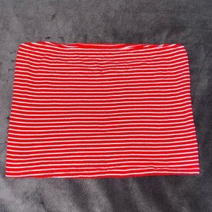 Red & white striped tube top
